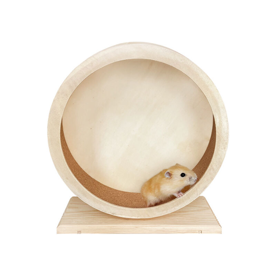 17.8cm Wooden Stand Hamster Running Wheel Silent Exercise Wheel for Hamster Guinea Pig Hedgehog Chinchilla