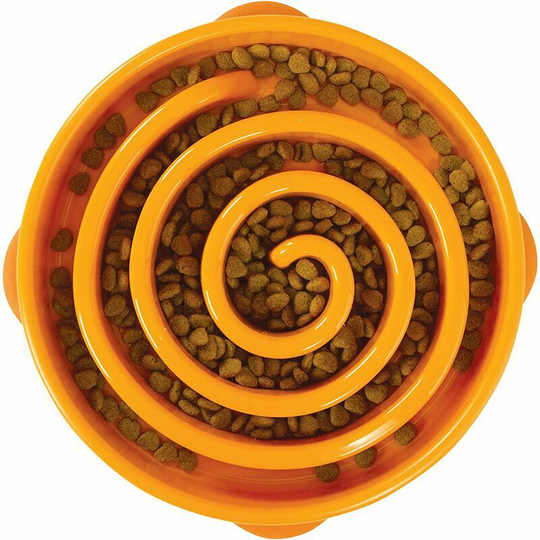 Briday - Anti-glutton slow food bowl for dogs - size L/regular - orange