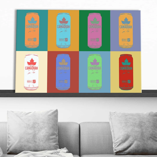 Molson Canadian Cans Popart by Jodi - Wrapped Canvas Graphic Art Print