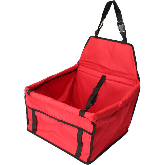 Portable Dog Car Seat Belt Booster Carrier Bag Folding (red)