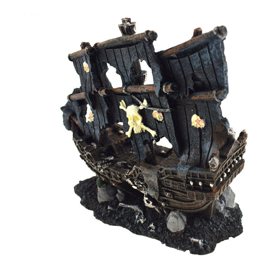 Aquarium Decor Wrecked Wreck Pirate Ship Damaged Fish Tank Cave Stone Ornament
