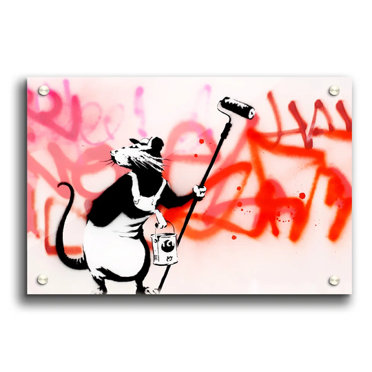 Rat Decorator by Banksy - Unframed Graphic Art Print on Acrylic