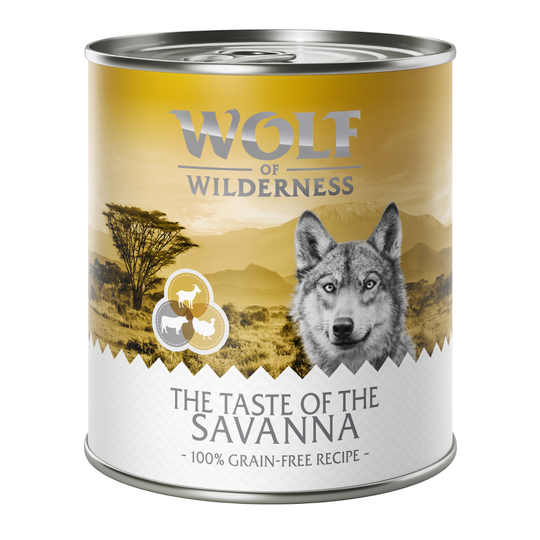 Wolf of Wilderness Adult "The Taste of" 6 x 800g - The Taste of the Savanna - Turkey, Beef, Goat