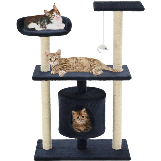 Cat Tree with Sisal Scratching Posts 95 cm Dark Blue - Blue