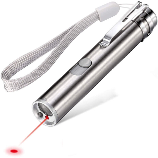 Laser Pointer for Cats usb Rechargeable, Cat Dog Interactive Lazer Toy, Pet Training Exercise Chaser Tool, 3 Mode - Red Light led Flashlight uv Light