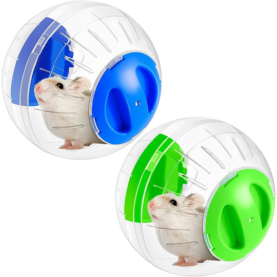 Briday - 2 Pieces Hamster Exercise Ball 4.8 Inch Transparent Hamster Ball Mini Running Activtiy Exercise Ball Small Animals Cage Accessories, 2 Colors