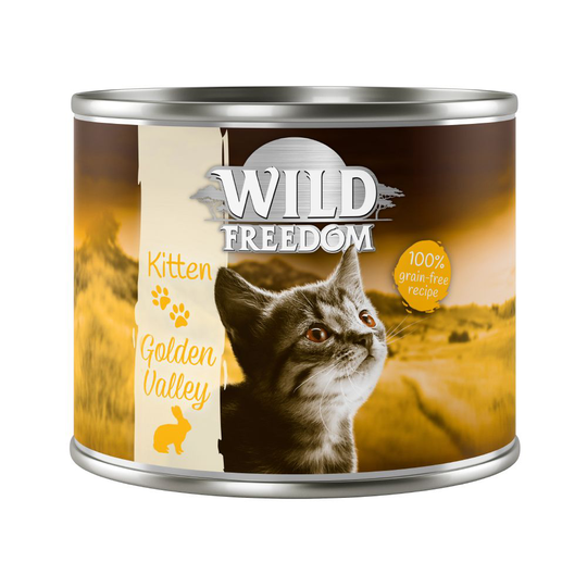 Wild Freedom Kitten 6 x 200g - Golden Valley - Rabbit & Chicken