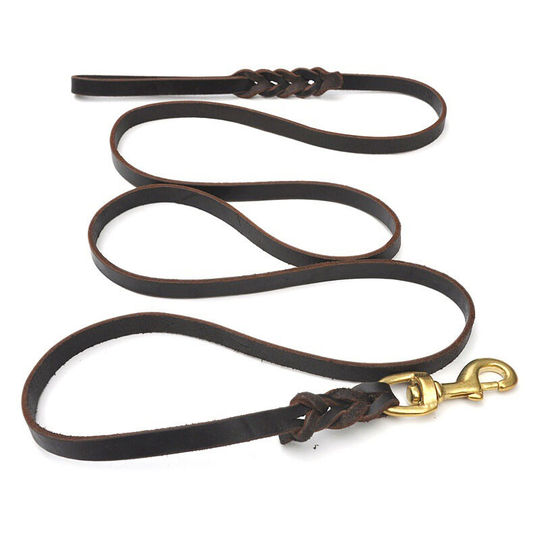 Leash for Leather Copper Hook Leash Leash Leather Flexible Leather Braid For Pets