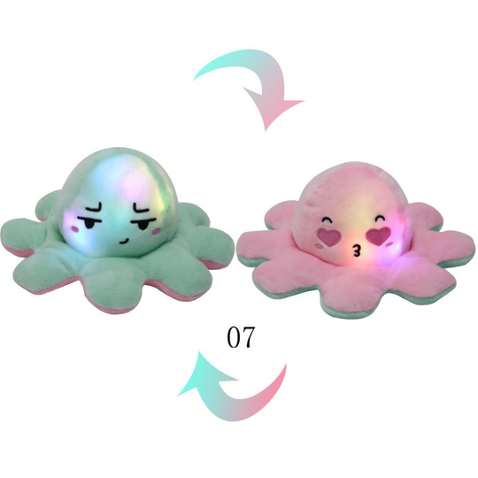 (07) Double-sided Flip Octopus LED light Doll Plush Toy