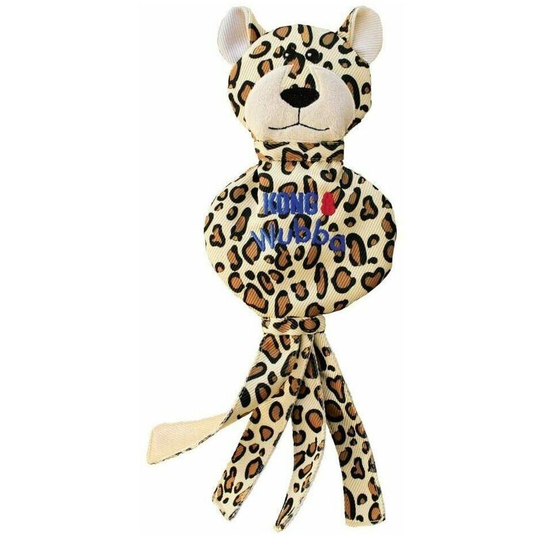 KONG Wubba Cheetah Dog Toy (L) (Cream/Brown) - Cream/Brown