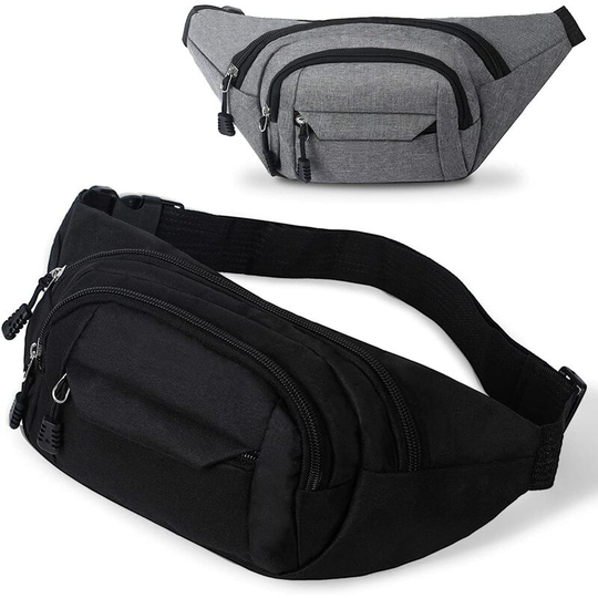 Perle Rare - 2 Pack Waist Bag for Women and Men Stylish Waist Bag for Outdoor Sports, Traveling, Hiking, Cycling, Dog Training.