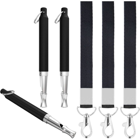 6pcs Professional Adjustable High Frequency Ultrasonic Dog Whistle Accessories Animal Training and Behavior (3 Whistles+3 Lanyard) (W1)