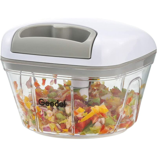 Onion Cutter, 500 ml Onion Chopper with Pulley, Vegetable Cutter Manual with Stainless Steel Blades, Multi-Chopper Onion Chopper for Vegetables,