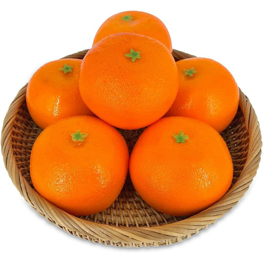 6 Pcs Arificial Oranges Lifelike Tangerines Fake Fruits Home Decorations Kitchen Table Display(ONLY orange)