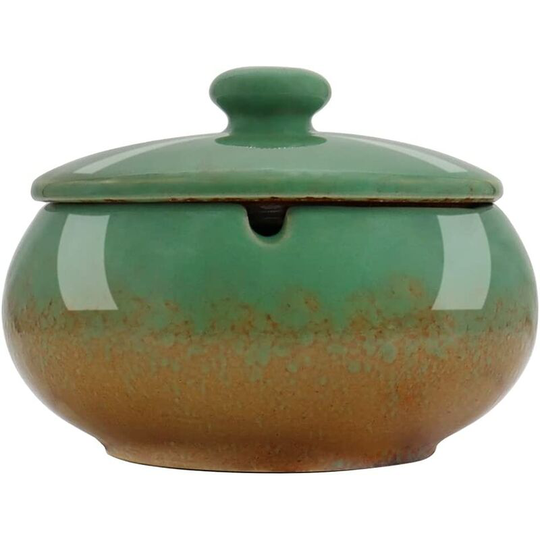 Sun Flowergb - Outdoor and Indoor Ashtray, Ashtray with Odor Resistant Lid, Large Weatherproof Smokeless Ashtray, Blue
