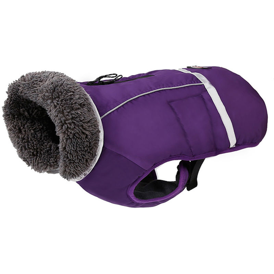 Dog Vest Cold Weather Dog Coats for Winter Warm Fleece Dog Clothes Purple , xxl
