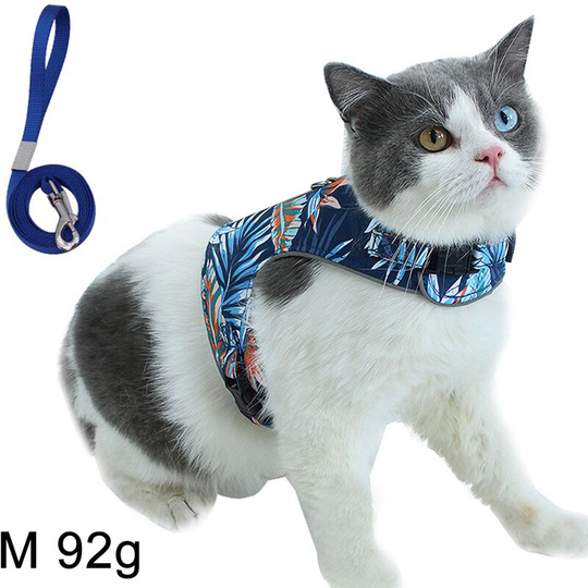Kitten Harness and Leash for Walking Escape Proof Small, Adjustable Kitten Walking Jackets, Padded Kitten Vest, m, drak blue