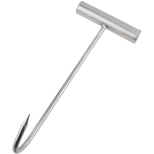 Meat Hooks for Butchery Stainless Steel T-Shaped Boning Hooks with Handle Butcher Kitchen Restaurant bbq Tool 28cm