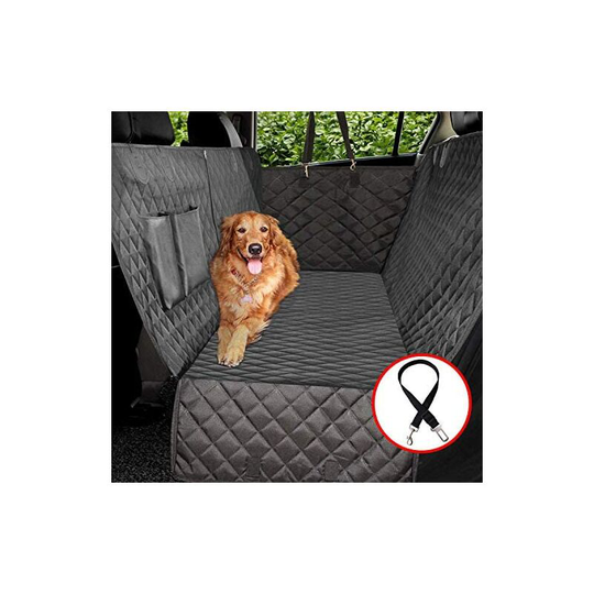 Deckon - 100% Waterproof Dog Car Seat Cover, Dog Seat Cover with Side Wings, Pet Back Seat Cover - Black, Convertible Hammock b