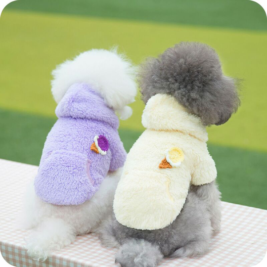 2 pcs pet clothes Arctic velvet ice cream plush two legged teddy dog clothes 26 * 37 * 25cm