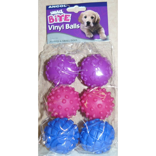 Ancol Small Bite Vinyl Ball Assorted, 4.5 cm