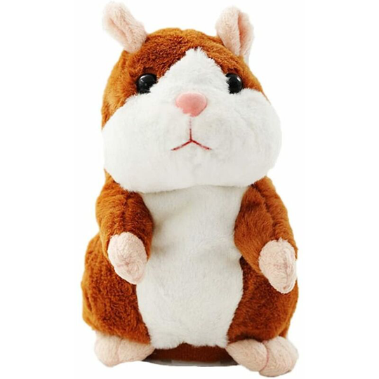 Hamster Plush Toy Repeat What You Say Funny Hamster Interactive Soft Toy Kids Birthday Gifts (Tan)