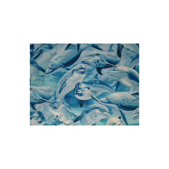 Fat Quarter Swimming Dolphins 100% Cotton Quilting Fabric - Timeless Treasures