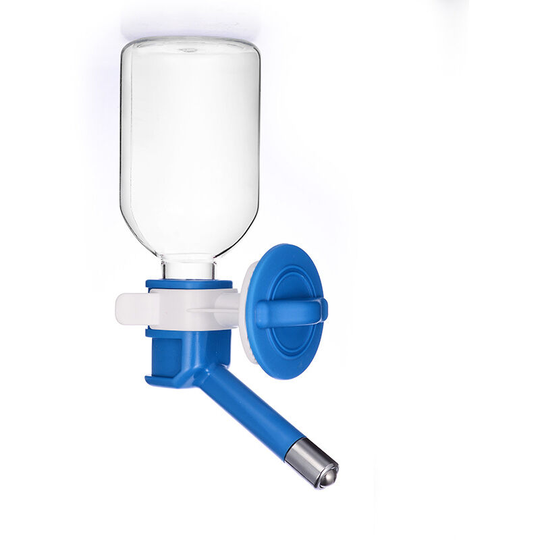 Pet Wall Mounted Drinker - Non Wet Hair Roller Drinking Water Bottle blue - Muff