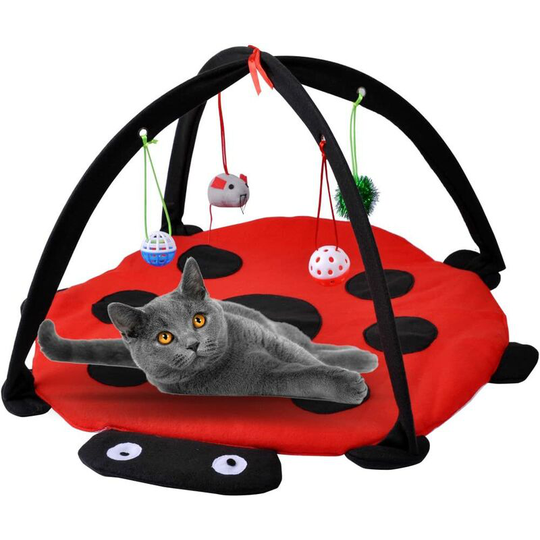 Cat Play Mat, Cat Tent Activity Center with Hang Cat Toys Balls Mice, Outdoor Bed Play Tent for Cat