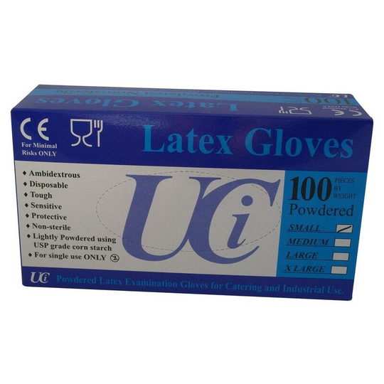 Unisex Adults Gloves Latex Examination Pack Of 100 (x Large) (May Vary) - May Vary