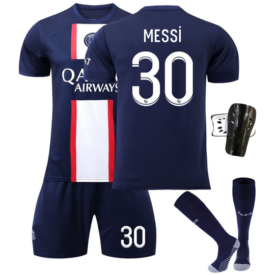 Paris Home White Clause Soccer Suit No.30 with Socks+Protector, size 22