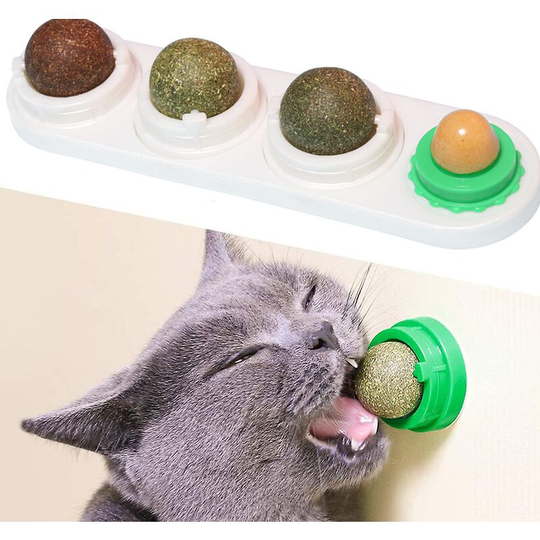 Catnip balls, edible cat toys for licking cats