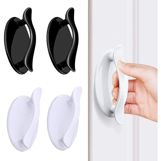 FVO - 4Pcs Self Adhesive Window Handle, Self Adhesive Handle, Sliding Door Adhesive Handle For Window Cupboard Drawer Cabinet Refrigerator