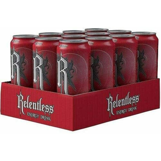 (Cherry) Relentless Energy Taurin Drink 12x500ml Carbonated