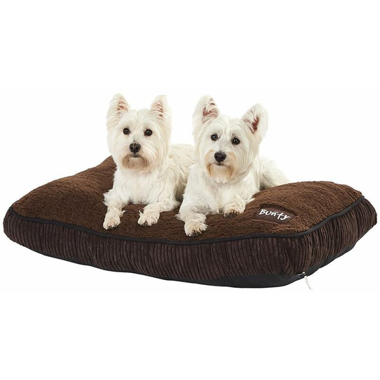 Snooze Soft Fur Fleece Dog Bed Pet Basket Mat Cushion Pillow Mattress - Large - Bunty