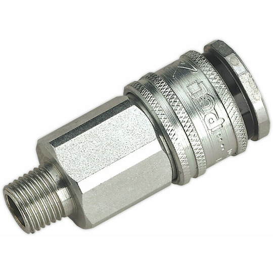 1/4' bspt Male Coupling Body - 100 psi Free Airflow Rate - Hardened Steel
