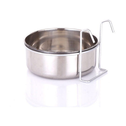 Stainless Steel Parrot Bowl with Hook - Birds Food - Bird Feeder for Birds