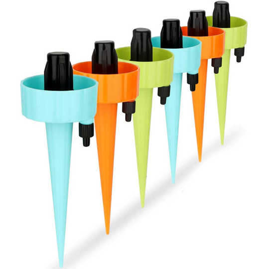 6PCS Auto Plant Watering Devices Self-Watering Spikes Slow Release Control Flow Rate Drip Irrigation for Outdoor Indoor Plants,model: 6PCS