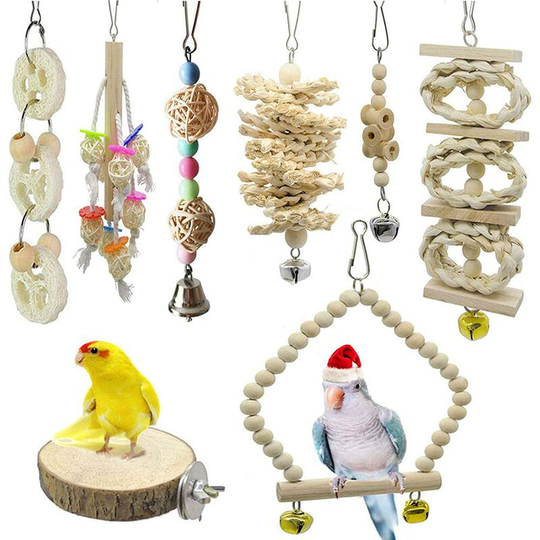 Betterlifegb - Bird toy 8 pieces bird chew toy, parrot toys set parakeet, parakeet, ara