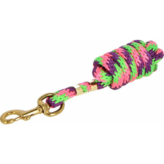 Shires Topaz Horse Lead Rope (1.8m) (Purple/Lime Green/Pink) - Purple/Lime Green/Pink