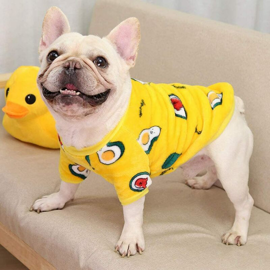 Dog Cat Clothes Outfit Coat Sweater Avocado Duck Cow Cartoon Costume Soft Warm Coral Fleece Pet Hoodie Winter Party Dress Up Clothes Jumpsuit Apparel