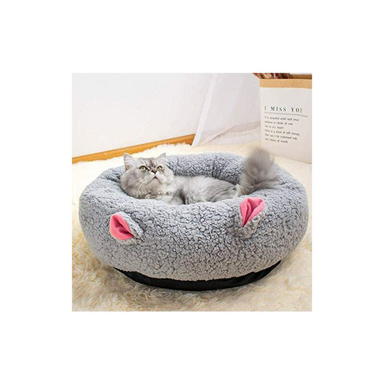 Cat Bed Round Pet Nest Mat Deep Sleep Round Cat Dog Nest Basket (50cm Light Grey)
