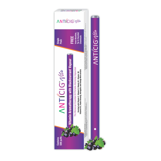 Inhalable Aromatherapy Diffuser Stick- AntiCig VITA - Blackcurrant- (1 STICK, 500 PUFFS), Smoke-Free Vitamin Diffuser Stick