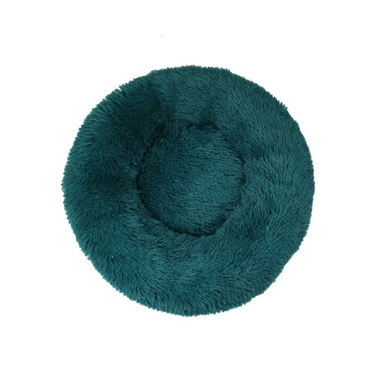 (Dark Green, Dia.60cm/23.6in) Pet Bed For Dog Cat Washable Fluffy Cushion Donut