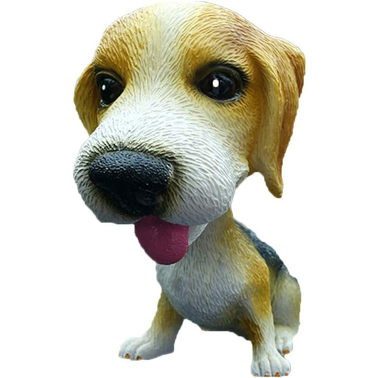 Aougo - Nodding Dog Car Interior Ornaments Accessories Standing Posture Shakes Head Dog Decorations (Yellow Hound Dog)