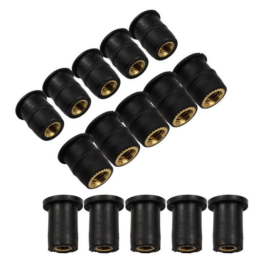 Thsinde - 10 Pieces Windshield Windscreen Screws Brass Bolts Rubber Nut for Rubber Kayak Expansion Well Nut Riveting Fastener Motorcycle Windshield
