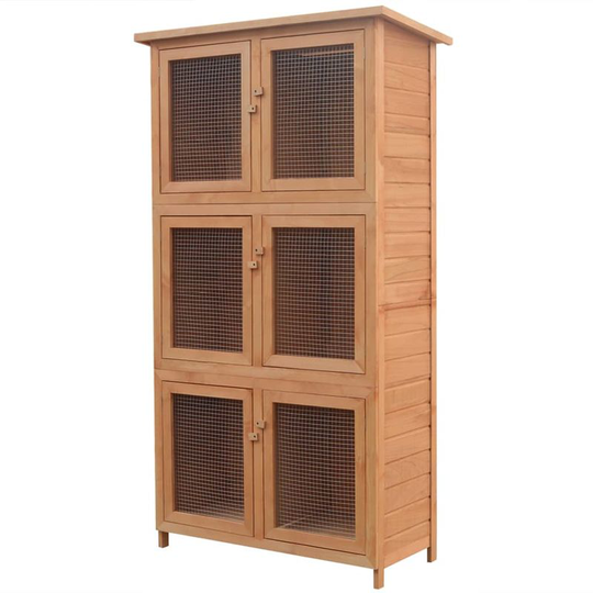 Hommoo - Animal Rabbit Cage 6 Rooms Wood