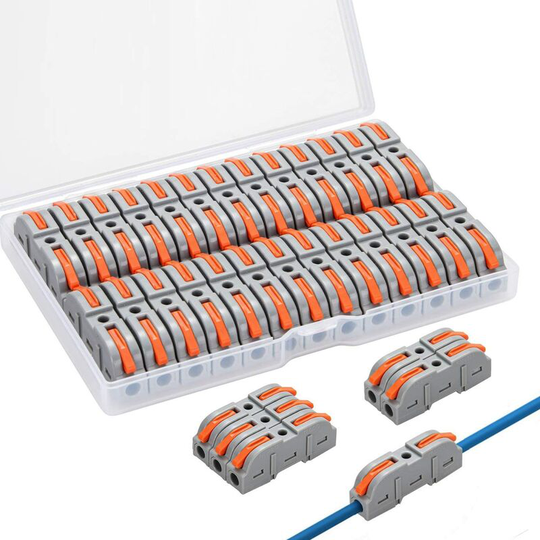 Electrical Quick Connectors with Lever, Automatic Connection Terminals, 1-Wire 2-Entries and Can be Freely Combined, 26 Pieces Assortment