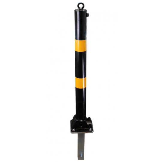 Ultra Secure - Black & Yellow Fold Down Parking Post with Ground Spigot (001-3723 k/d, 001-3713 k/a) - Keyed all Different Please [001-3723]