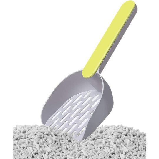 Premium abs plastic cat litter scoop for most kinds of cat litter, cat litter and scooper holder, durable and easy to clean (gray green)